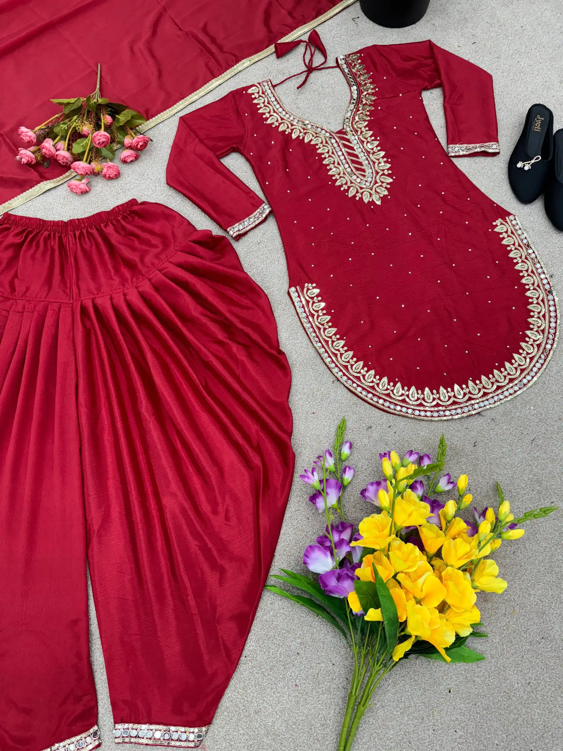 SRK 5138 Red Color Pure Chinnon Embroidery Diamond Salwar Suit Wedding, Party, Festive, Events Expected Delivery 4-6 Working Days @ 1949/- | Jump Suits, Salwar suit, Casual Suits, Creative suits, Designer Suits, Palazzo Suits, Party Wear Suits, Patiala Suits, Straight Suits