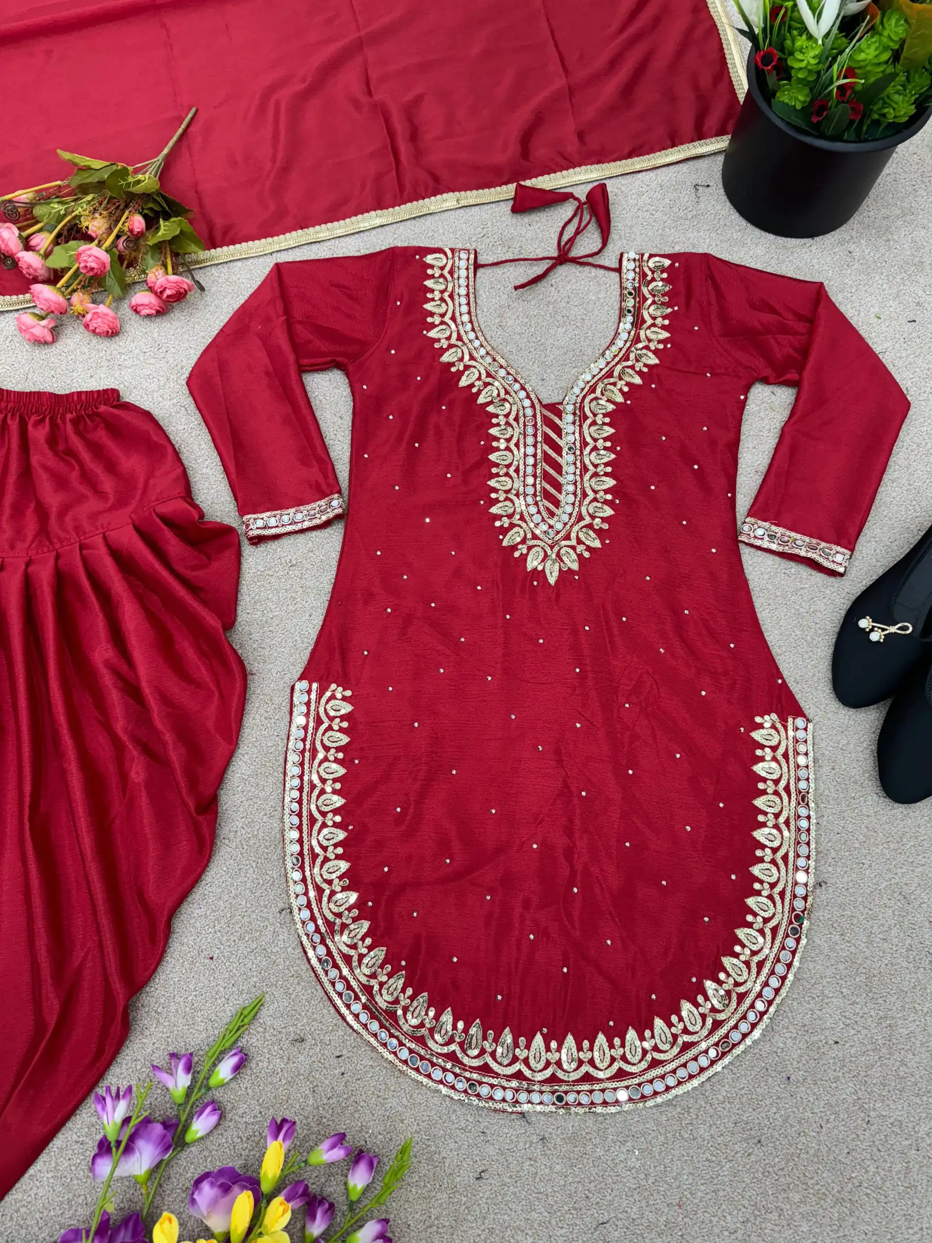 SRK 5138 Red Color Pure Chinnon Embroidery Diamond Salwar Suit Wedding, Party, Festive, Events Expected Delivery 4-6 Working Days @ 1949/- | Jump Suits, Salwar suit, Casual Suits, Creative suits, Designer Suits, Palazzo Suits, Party Wear Suits, Patiala Suits, Straight Suits