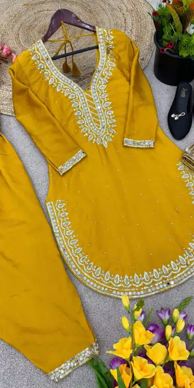 SRK 5138 Yellow Color Pure Chinnon Embroidery Diamond Salwar Suit Wedding, Party, Festive, Events Expected Delivery 4-6 Working Days @ 1949/- | Jump Suits, Salwar suit, Casual Suits, Creative suits, Designer Suits, Palazzo Suits, Party Wear Suits, Patiala Suits, Straight Suits