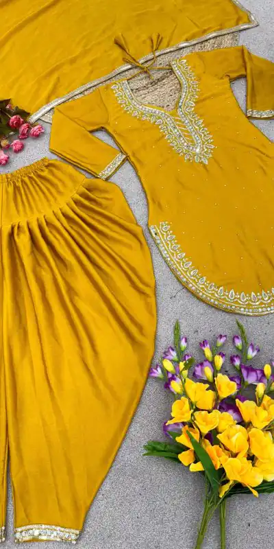 SRK 5138 Yellow Color Pure Chinnon Embroidery Diamond Salwar Suit Wedding, Party, Festive, Events Expected Delivery 4-6 Working Days @ 1949/- | Jump Suits, Salwar suit, Casual Suits, Creative suits, Designer Suits, Palazzo Suits, Party Wear Suits, Patiala Suits, Straight Suits