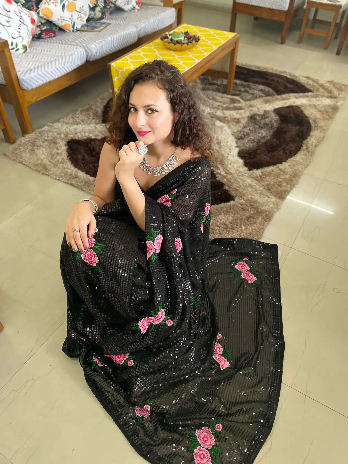 AC SEQUENCE Black  Color Georgette Sequence Multi Thread Work Saree Casual, Wedding, Festive, Events Expected Delivery 4-6 Working Days @1899 /- | Designer Sarees, Sarees, Bollywood Sarees, Creative Sarees, Embroidered Sarees, Ethnic Saree, Modern Digital sarees, Party Wear Sarees