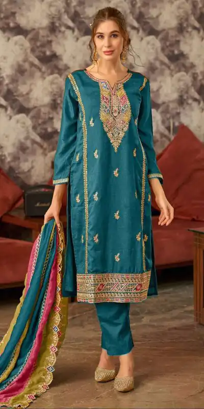 FC MARIA 1086 Blue Color Vichitra Embroidery Codding Sequence Salwar Suit Wedding, Party, Festive events, etc.  Expected Delivery  4-6 Working Days @2099/- | Jump Suits, Salwar suit, Casual Suits, Creative suits, Designer Suits, Palazzo Suits, Party Wear Suits, Patiala Suits, Straight Suits