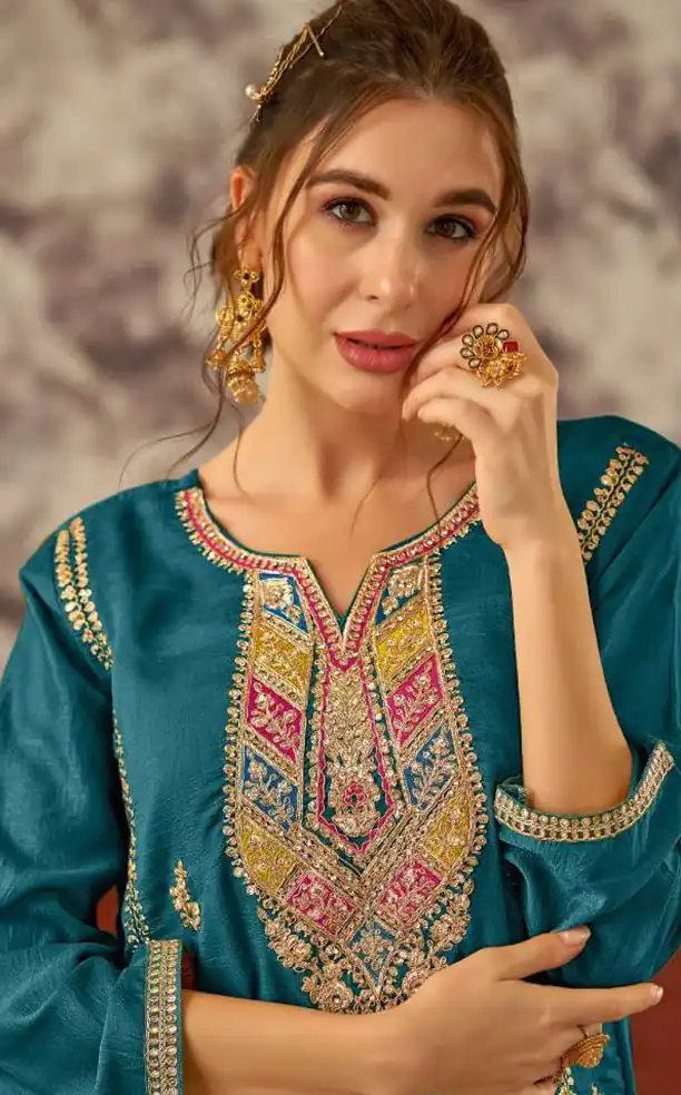 FC MARIA 1086 Blue Color Vichitra Embroidery Codding Sequence Salwar Suit Wedding, Party, Festive events, etc.  Expected Delivery  4-6 Working Days @2099/- | Jump Suits, Salwar suit, Casual Suits, Creative suits, Designer Suits, Palazzo Suits, Party Wear Suits, Patiala Suits, Straight Suits