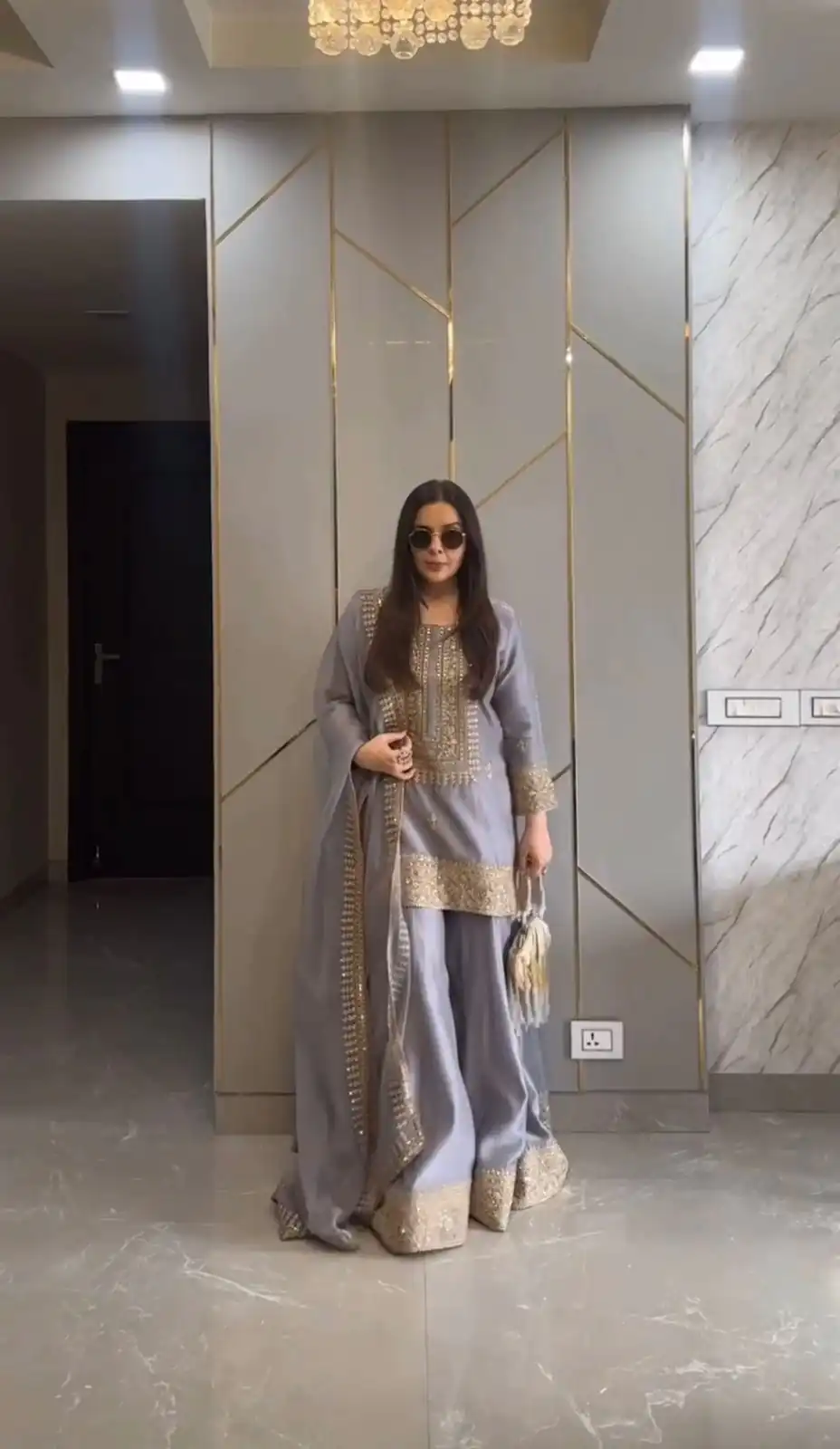 ZF 374 Grey Color Chinnon Silk Embroidery Sequence Salwar Suit Casual, Wedding, Party, Events Etc. Expected Delivery 4-6 Working Days 2099/- | Jump Suits, Salwar suit, Casual Suits, Creative suits, Designer Suits, Palazzo Suits, Party Wear Suits, Patiala Suits, Straight Suits