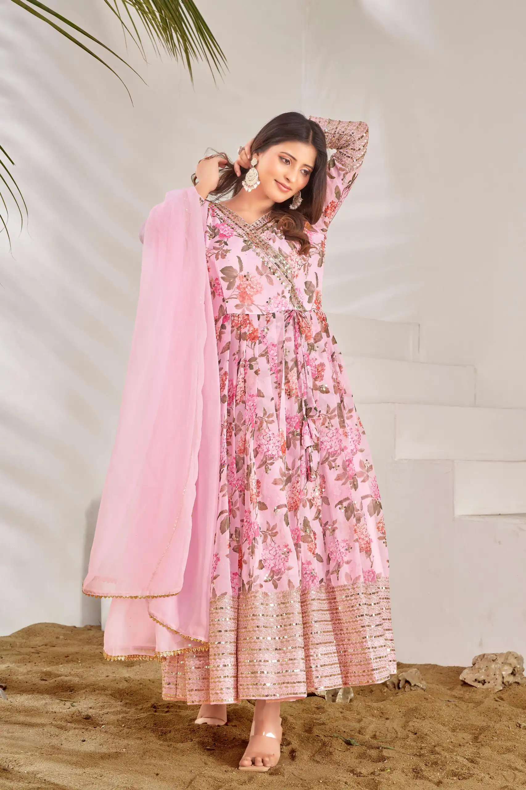 NSR 751 Pink Color Georgette Embroidery Sequence Sharara Suit Casual, Wedding, Party, Festive, Events Etc. Expected Delivery 4-6 Working Days @2099/- | Jump Suits, Salwar suit, Casual Suits, Creative suits, Designer Suits, Palazzo Suits, Party Wear Suits, Patiala Suits, Straight Suits