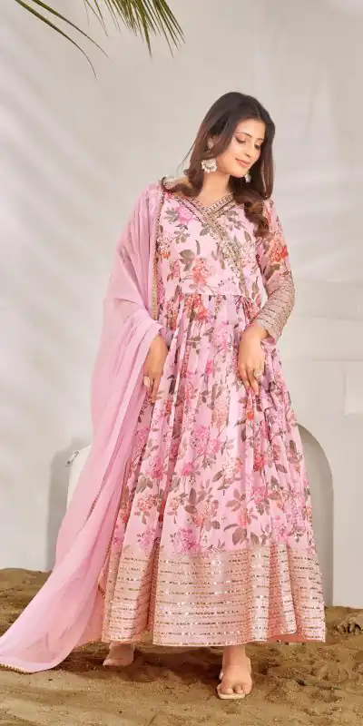 NSR 751 Pink Color Georgette Embroidery Sequence Sharara Suit Casual, Wedding, Party, Festive, Events Etc. Expected Delivery 4-6 Working Days @2099/- | Jump Suits, Salwar suit, Casual Suits, Creative suits, Designer Suits, Palazzo Suits, Party Wear Suits, Patiala Suits, Straight Suits