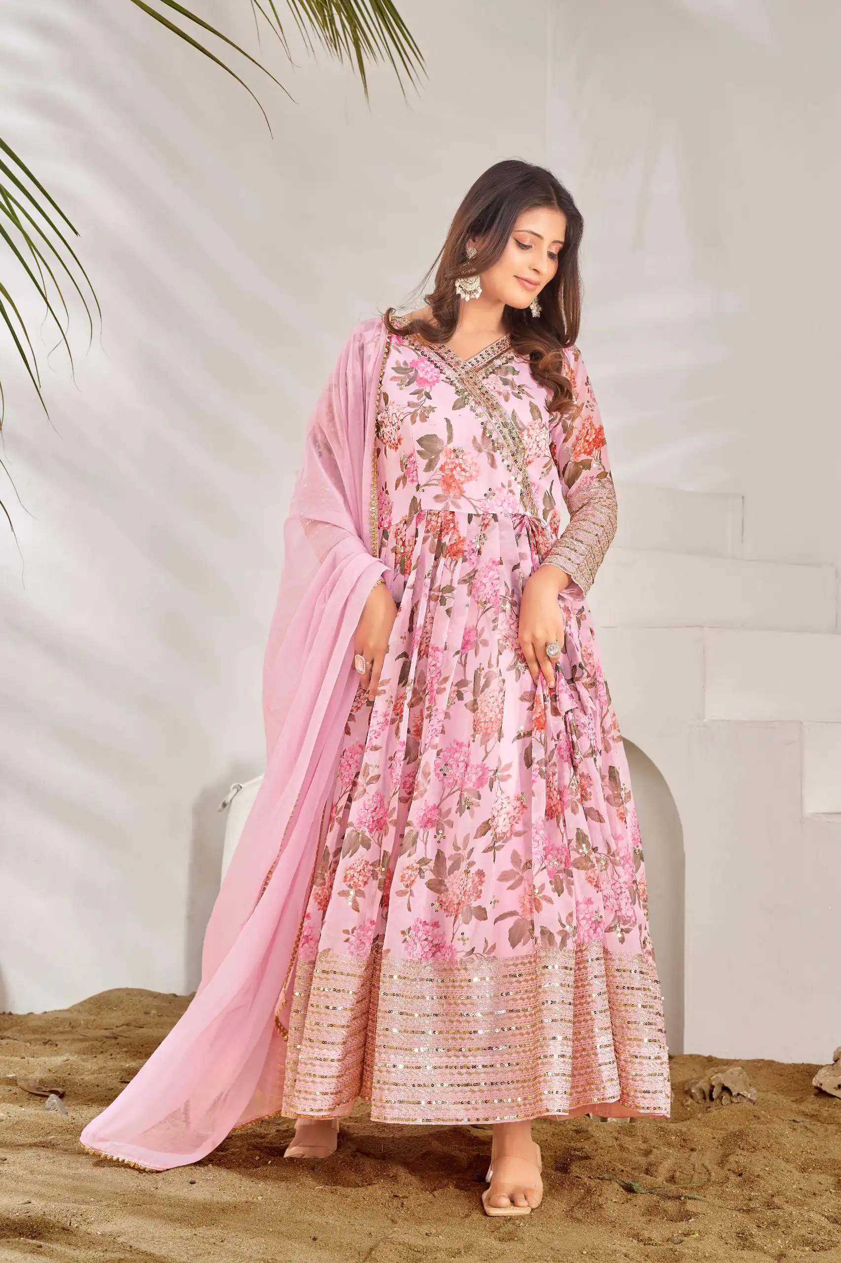 NSR 751 Pink Color Georgette Embroidery Sequence Sharara Suit Casual, Wedding, Party, Festive, Events Etc. Expected Delivery 4-6 Working Days @2099/- | Jump Suits, Salwar suit, Casual Suits, Creative suits, Designer Suits, Palazzo Suits, Party Wear Suits, Patiala Suits, Straight Suits