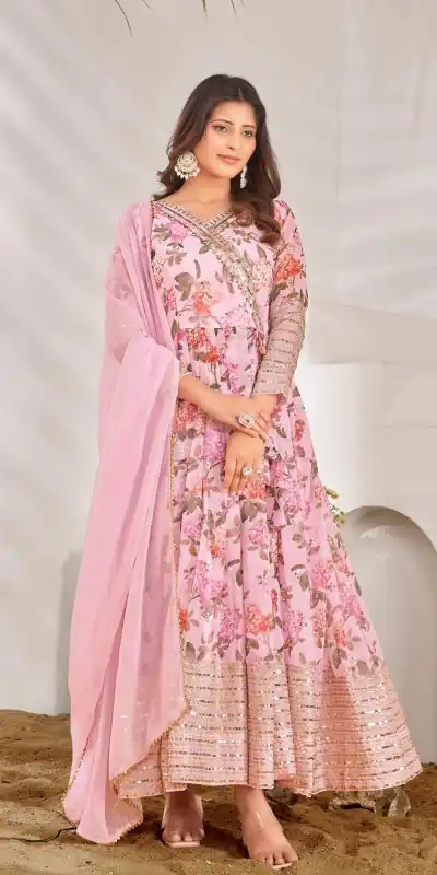 NSR 751 Pink Color Georgette Embroidery Sequence Sharara Suit Casual, Wedding, Party, Festive, Events Etc. Expected Delivery 4-6 Working Days @2099/- | Jump Suits, Salwar suit, Casual Suits, Creative suits, Designer Suits, Palazzo Suits, Party Wear Suits, Patiala Suits, Straight Suits