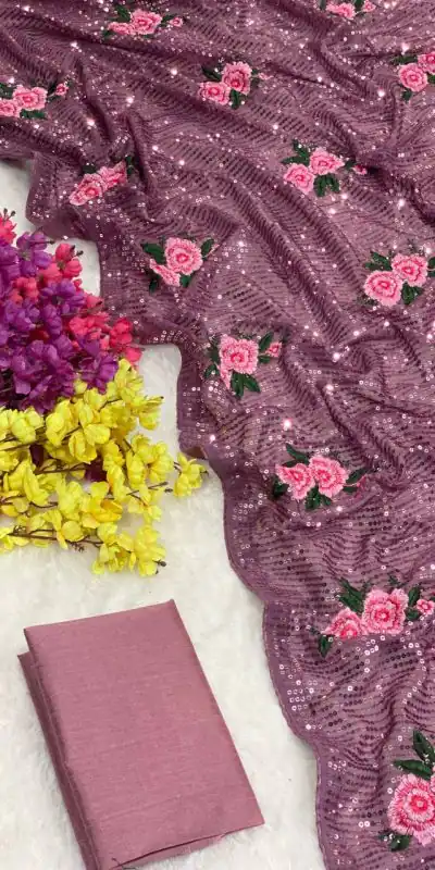 AC SEQUENCE Pink Color Georgette Sequence Multi Thread Work Saree Casual, Wedding, Festive, Events Expected Delivery 4-6 Working Days @1899 /- | Designer Sarees, Sarees, Bollywood Sarees, Creative Sarees, Embroidered Sarees, Ethnic Saree, Modern Digital sarees, Party Wear Sarees