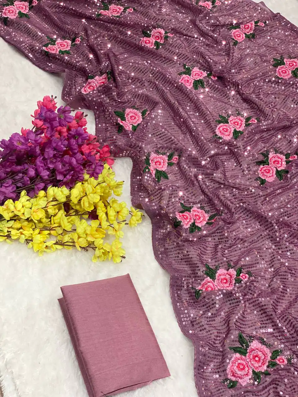 AC SEQUENCE Pink Color Georgette Sequence Multi Thread Work Saree Casual, Wedding, Festive, Events Expected Delivery 4-6 Working Days @1899 /- | Designer Sarees, Sarees, Bollywood Sarees, Creative Sarees, Embroidered Sarees, Ethnic Saree, Modern Digital sarees, Party Wear Sarees