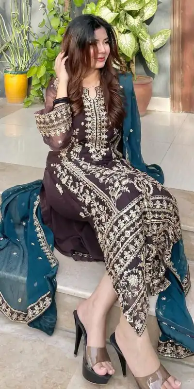 SSR 466 White Chinnon Silk Embroidery Sequins Sharara Suit Wedding, Party, Festive, Events Etc.   Expected Delivery 4-6 Working Days @1999/- | Salwar suit, Casual Suits, Creative suits, Designer Suits, Palazzo Suits, Party Wear Suits, Straight Suits