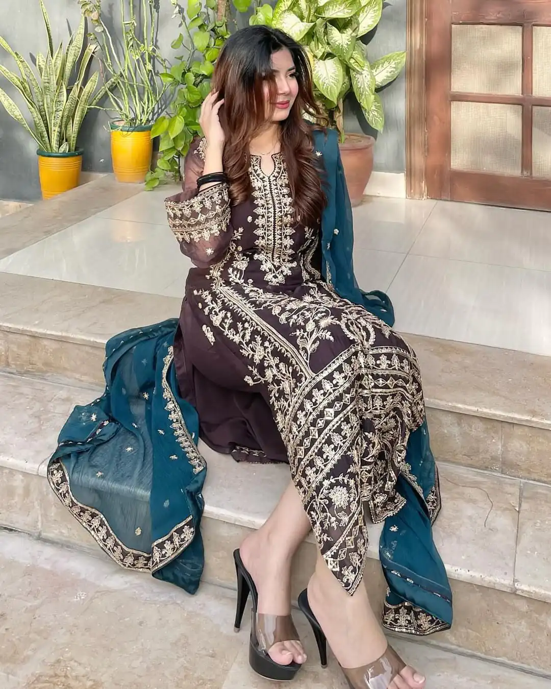 SSR 466 White Chinnon Silk Embroidery Sequins Sharara Suit Wedding, Party, Festive, Events Etc.   Expected Delivery 4-6 Working Days @1999/- | Salwar suit, Casual Suits, Creative suits, Designer Suits, Palazzo Suits, Party Wear Suits, Straight Suits