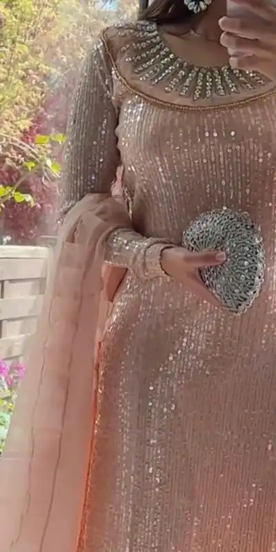 VLM 187 Peach color Georgette Embroidery Real Mirror SAlwar Suit Casual, Wedding, Party, Festive, Events . Expected Delivery  4-6 Working Days @2049/- | Jump Suits, Salwar suit, Casual Suits, Creative suits, Designer Suits, Palazzo Suits, Party Wear Suits, Patiala Suits, Straight Suits