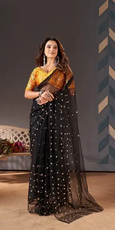 BT 1158 Black Color Heavy Butterfly Net Embroidery Saree Casual, Party Wear, Traditional Wear, Wedding Wear, Expected Delivery 4-6 Working Days@1699 | Designer Sarees, Sarees, Bollywood Sarees, Creative Sarees, Ethnic Saree, Modern Digital sarees, Party Wear Sarees