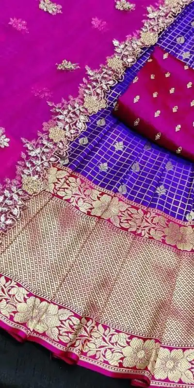 SC Mohini Blue Color Kanjivaram Silk Zari Design Half Saree , Party Wear, Events, Festivals Expected Delivery 4-6 Working Days 1749/- | Lehenga, Bollywood Lehenga, Creative Lehenga, Designer Lehenga, Embroidered Lehenga, Party Wear Lehenga