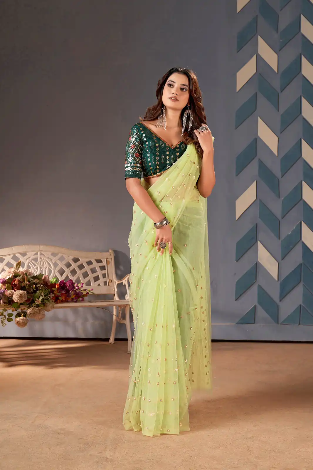 BT 1158 Green Color Heavy Butterfly Net Embroidery Saree Casual, Party Wear, Traditional Wear, Wedding Wear, Expected Delivery 4-6 Working Days@1699 | Designer Sarees, Sarees, Bollywood Sarees, Creative Sarees, Ethnic Saree, Modern Digital sarees, Party Wear Sarees