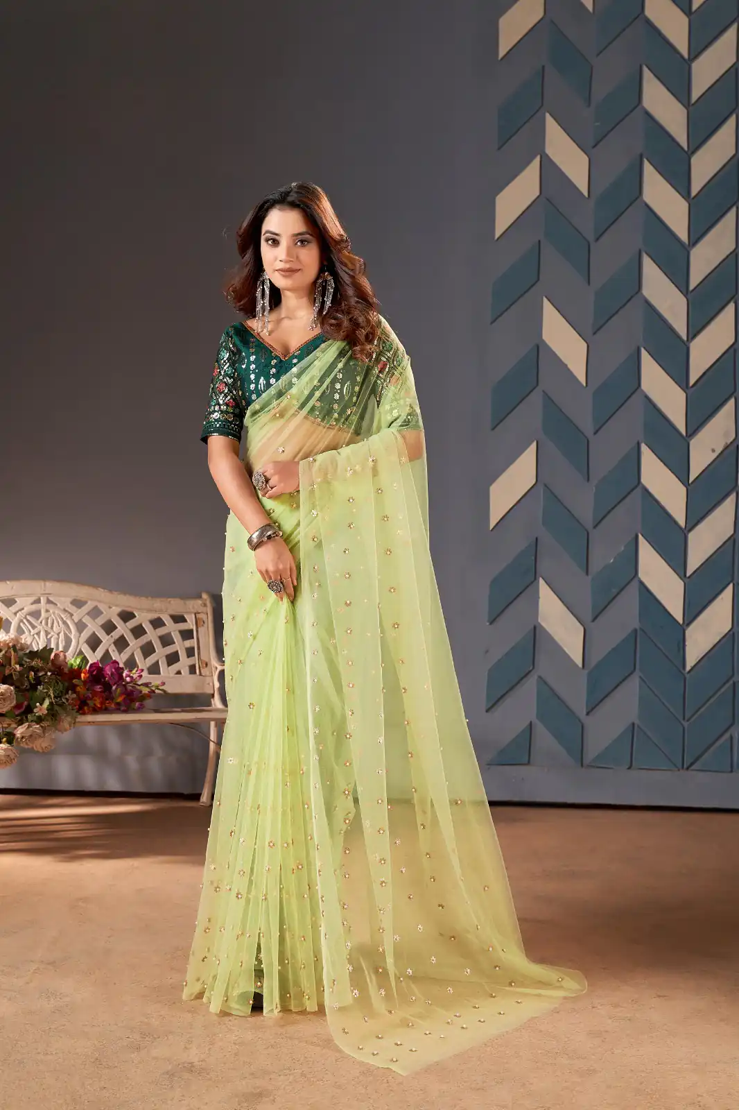 BT 1158 Green Color Heavy Butterfly Net Embroidery Saree Casual, Party Wear, Traditional Wear, Wedding Wear, Expected Delivery 4-6 Working Days@1699 | Designer Sarees, Sarees, Bollywood Sarees, Creative Sarees, Ethnic Saree, Modern Digital sarees, Party Wear Sarees