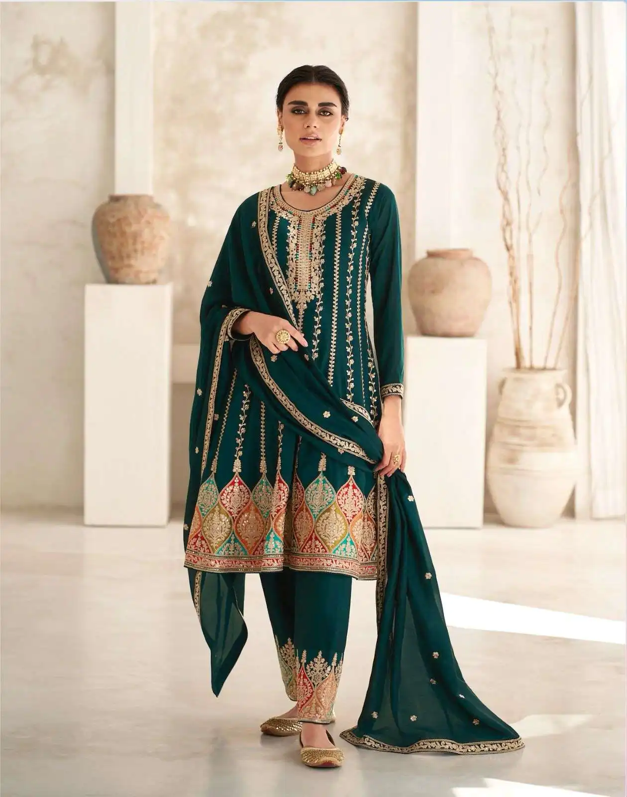  DS 9776 Green  Color Premium Silk Embroidery Work Sharara Suit Wedding, Party, Festive, Events Etc. Expected Delivery 4-6 Working Days @2799 | Salwar suit, Casual Suits, Creative suits, Designer Suits, Palazzo Suits, Party Wear Suits, Straight Suits