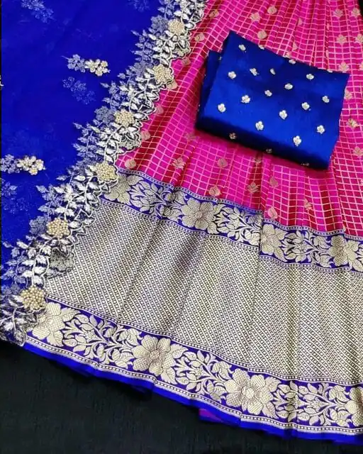 SC Mohini Pink Color Kanjivaram Silk Zari Design Half Saree , Party Wear, Events, Festivals Expected Delivery 4-6 Working Days 1749/- | Lehenga, Bollywood Lehenga, Creative Lehenga, Designer Lehenga, Embroidered Lehenga, Party Wear Lehenga