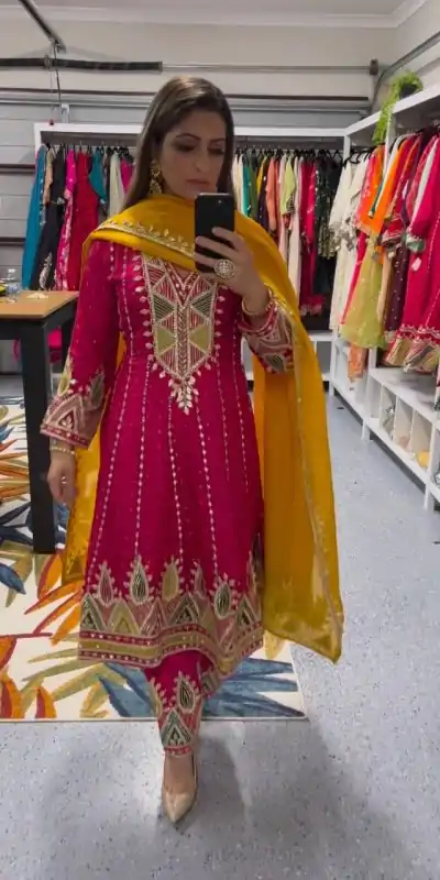  DC G50 Pink Color Roman Silk Embroidery Sequins Gown Casual, Wedding, Party, Festive, Events Etc. Expected Delivery 4-6 Working Days @2549/- | Gowns, Bollywood Gowns, Creative Gowns, Designer Gowns, Embroidered Gowns, Party Wear Gowns