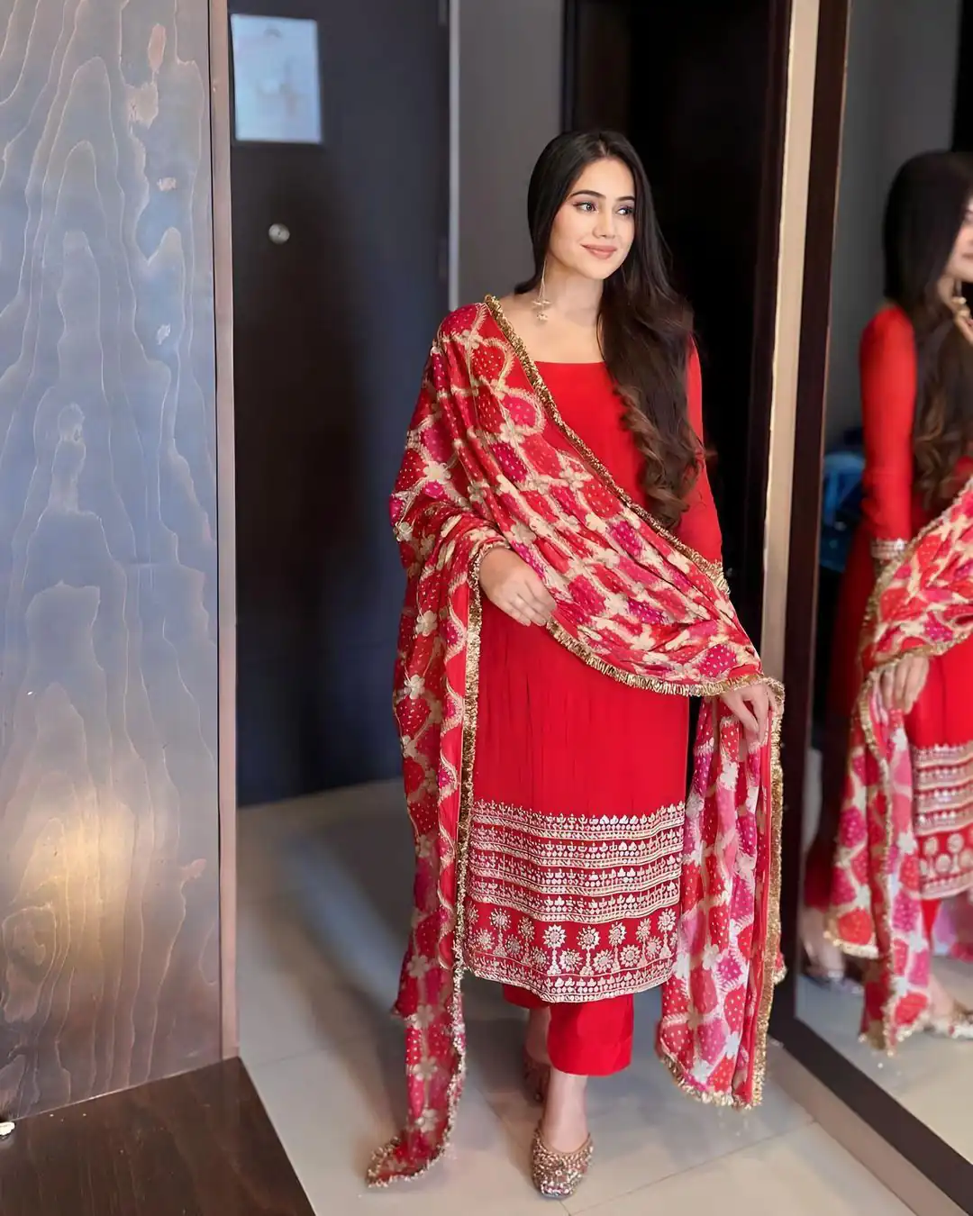 VLM 169 Red color Georgette Embroidery Work Salwar Suit Casual, Wedding, Party, Festive, Events . Expected Delivery  4-6 Working Days @1899/- | Jump Suits, Salwar suit, Casual Suits, Creative suits, Designer Suits, Palazzo Suits, Party Wear Suits, Patiala Suits, Straight Suits