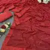 DF 3397 Red Color Georgette Sequins Embroidery Work Saree Casual, Party Wear, Wedding, Events Etc Delivery Expected.4-6 Working Days 1799/- | Designer Sarees, Embroidered Sarees, Sarees, Bollywood Sarees, Creative Sarees, Ethnic Saree, Modern Digital sarees, Party Wear Sarees