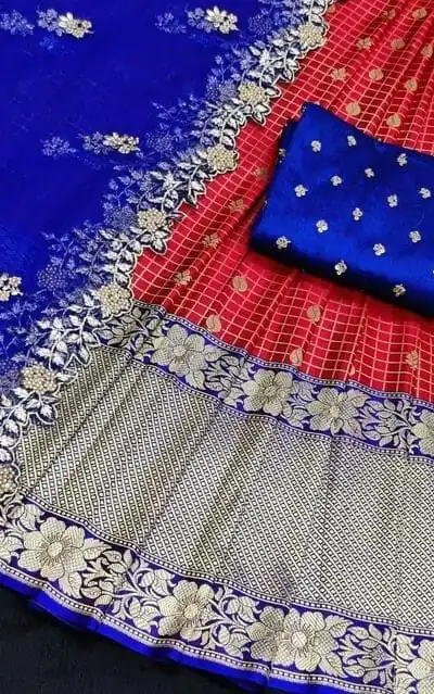 SC Mohini Red  Color Kanjivaram Silk Zari Design Half Saree , Party Wear, Events, Festivals Expected Delivery 4-6 Working Days 1749/- | Lehenga, Bollywood Lehenga, Creative Lehenga, Designer Lehenga, Embroidered Lehenga, Party Wear Lehenga