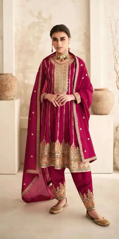 Ds 9774 Red Color Premium Silk Embroidery Work Sharara Suit Wedding, Party, Festive, Events Etc. Expected Delivery 4-6 Working Days @2799 | Salwar suit, Casual Suits, Creative suits, Designer Suits, Palazzo Suits, Party Wear Suits, Straight Suits