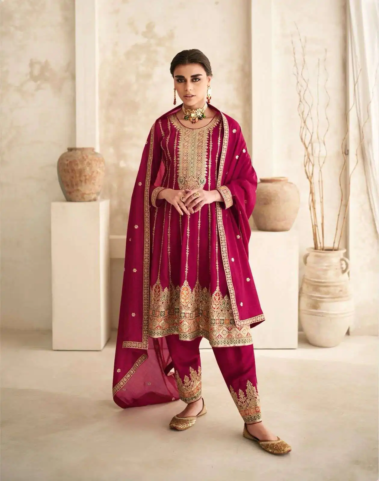 Ds 9774 Red Color Premium Silk Embroidery Work Sharara Suit Wedding, Party, Festive, Events Etc. Expected Delivery 4-6 Working Days @2799 | Salwar suit, Casual Suits, Creative suits, Designer Suits, Palazzo Suits, Party Wear Suits, Straight Suits