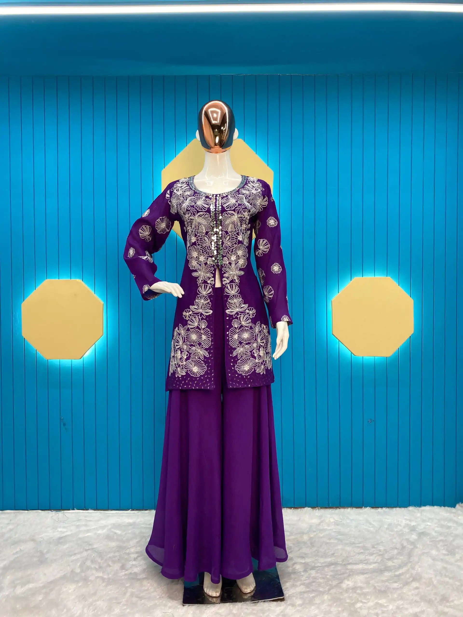 LG 1849 Violet Color Chinon Silk Embroidered Sequence Salwar Suit Party, Wedding, Festive, Events Etc., Expected Delivery 4-6 Working Days@1999/- Only | Salwar suit, Casual Suits, Creative suits, Designer Suits, Palazzo Suits, Party Wear Suits, Patiala Suits, Straight Suits