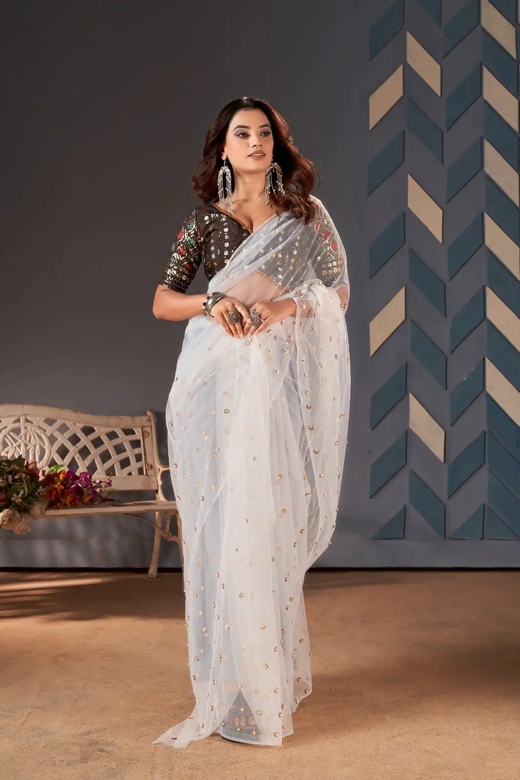 BT 1158 White Color Heavy Butterfly Net Embroidery Saree Casual, Party Wear, Traditional Wear, Wedding Wear, Expected Delivery 4-6 Working Days@1699 | Designer Sarees, Sarees, Bollywood Sarees, Creative Sarees, Ethnic Saree, Modern Digital sarees, Party Wear Sarees