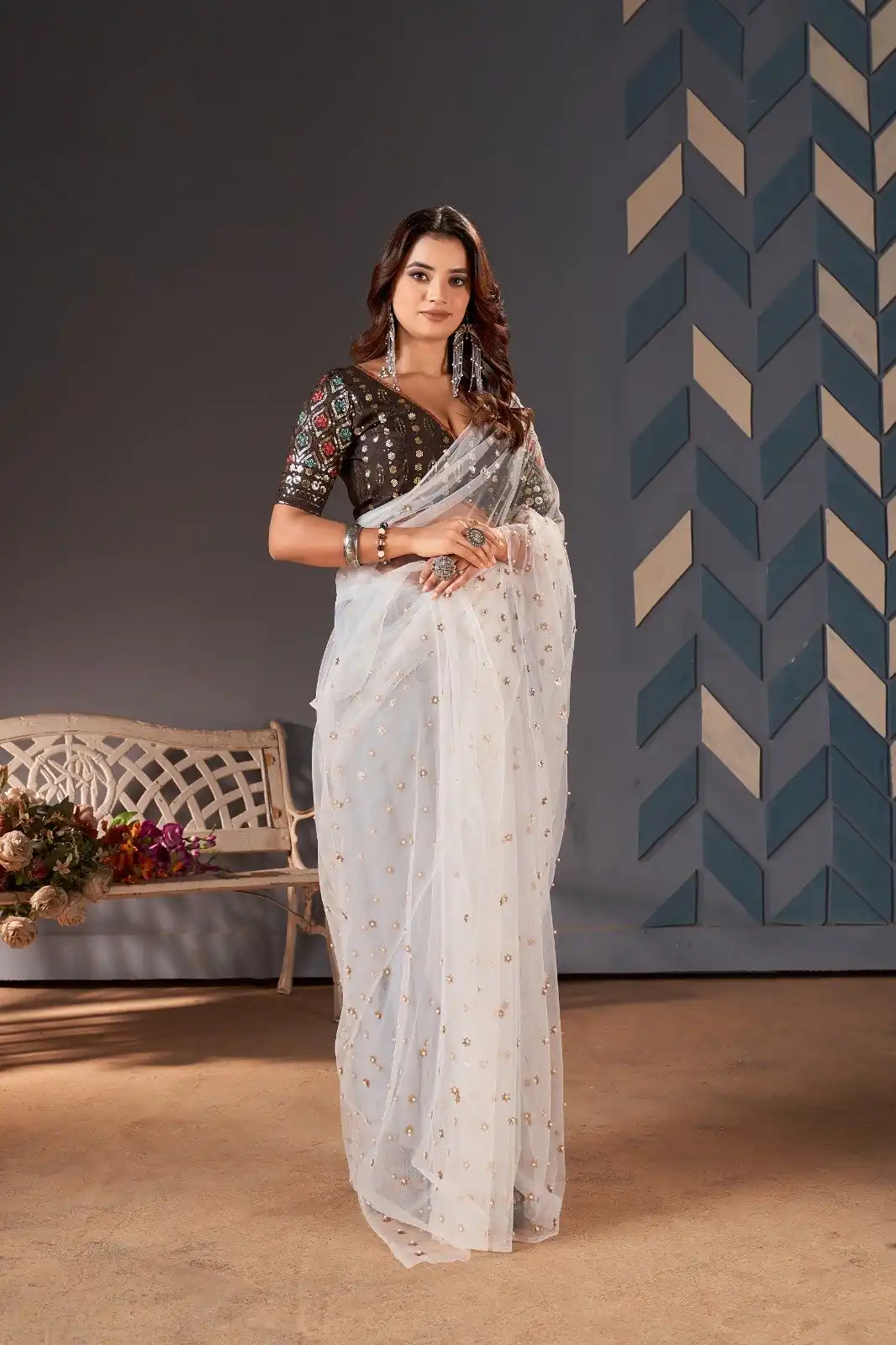 BT 1158 White Color Heavy Butterfly Net Embroidery Saree Casual, Party Wear, Traditional Wear, Wedding Wear, Expected Delivery 4-6 Working Days@1699 | Designer Sarees, Sarees, Bollywood Sarees, Creative Sarees, Ethnic Saree, Modern Digital sarees, Party Wear Sarees