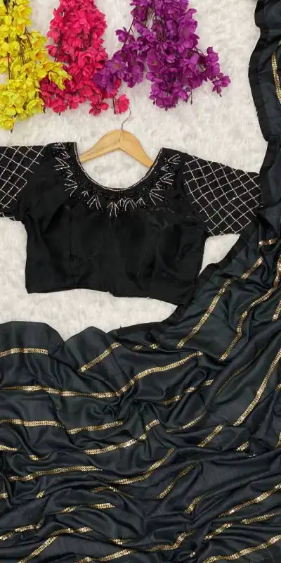 AC Black LABEL Color Vichitra Fabric And Sequence Work Saree Casual, Wedding, Festive, Events Expected Delivery 4-6 Working Days @1849 /- | Designer Sarees, Sarees, Bollywood Sarees, Creative Sarees, Embroidered Sarees, Ethnic Saree, Modern Digital sarees, Party Wear Sarees