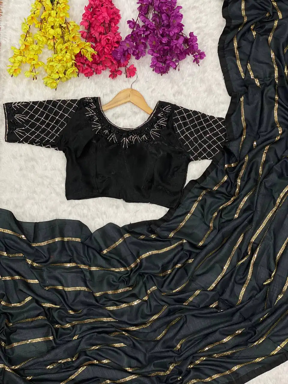 AC Black LABEL Color Vichitra Fabric And Sequence Work Saree Casual, Wedding, Festive, Events Expected Delivery 4-6 Working Days @1849 /- | Designer Sarees, Sarees, Bollywood Sarees, Creative Sarees, Embroidered Sarees, Ethnic Saree, Modern Digital sarees, Party Wear Sarees