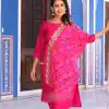 Gorgeous Pink Color Pure Cotton Embroidery Sequence Kurti