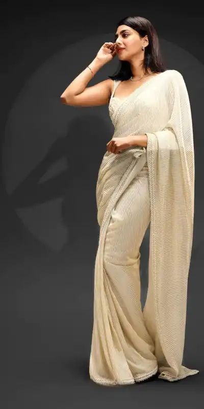 DF 3392 White Color Georgette Sequins Embroidery Work Saree Casual, Party Wear, Wedding, Events Etc Delivery Expected.4-6 Working Days 1799/- | Designer Sarees, Sarees, Bollywood Sarees, Creative Sarees, Embroidered Sarees, Ethnic Saree, Modern Digital sarees, Party Wear Sarees