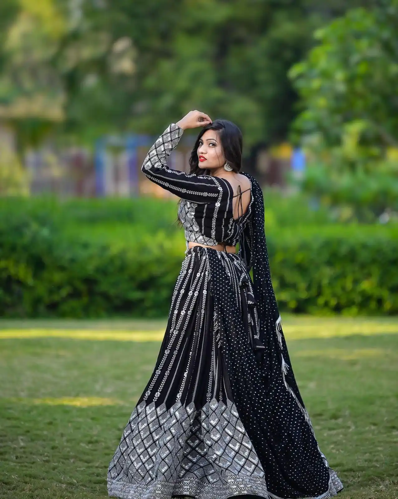 Ram 001 Black Color Georgette Sequence Thread Work With Zari Lehenga Choli Casual, Wedding, Festive, Events Expected Delivery 4-6 Working Days @2949/- | Lehenga, Bollywood Lehenga, Creative Lehenga, Designer Lehenga, Embroidered Lehenga, Party Wear Lehenga