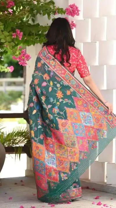 DDF 501 Green Color Kashmiri Running Thread Zari Work Saree Casual, Party Wear, Events, Festivals Etc. Expected Delivery 4-6 Working Days 2399/- | Designer Sarees, Sarees, Bollywood Sarees, Creative Sarees, Embroidered Sarees, Ethnic Saree, Modern Digital sarees, Party Wear Sarees