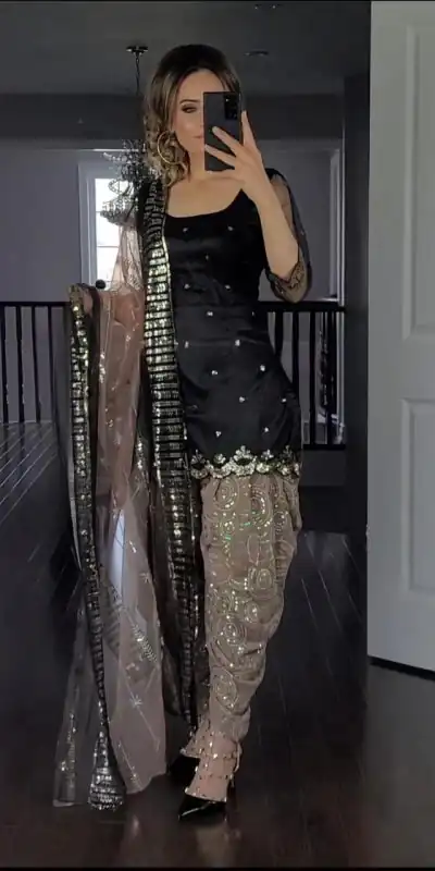 MF 372 Black Color Faux Georgette Embroidery Sequence Salwar Suit  Wedding, Party, Festive, Events Etc. Expected 4-6 Working Days @2149/- | Salwar suit, Casual Suits, Creative suits, Designer Suits, Palazzo Suits, Party Wear Suits, Patiala Suits, Straight Suits