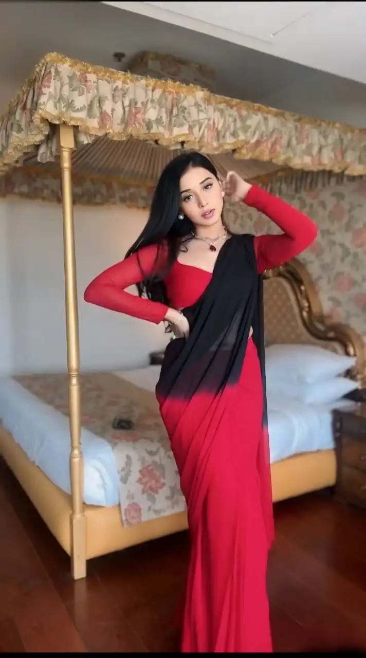  SC 274 Black & Red Color Pure Soft Georgette Silk Design All Over Saree , Party Wear, Events, Festivals Expected Delivery 4-6 Working Days 1599/- | Designer Sarees, Sarees, Bollywood Sarees, Creative Sarees, Embroidered Sarees, Ethnic Saree, Modern Digital sarees, Party Wear Sarees