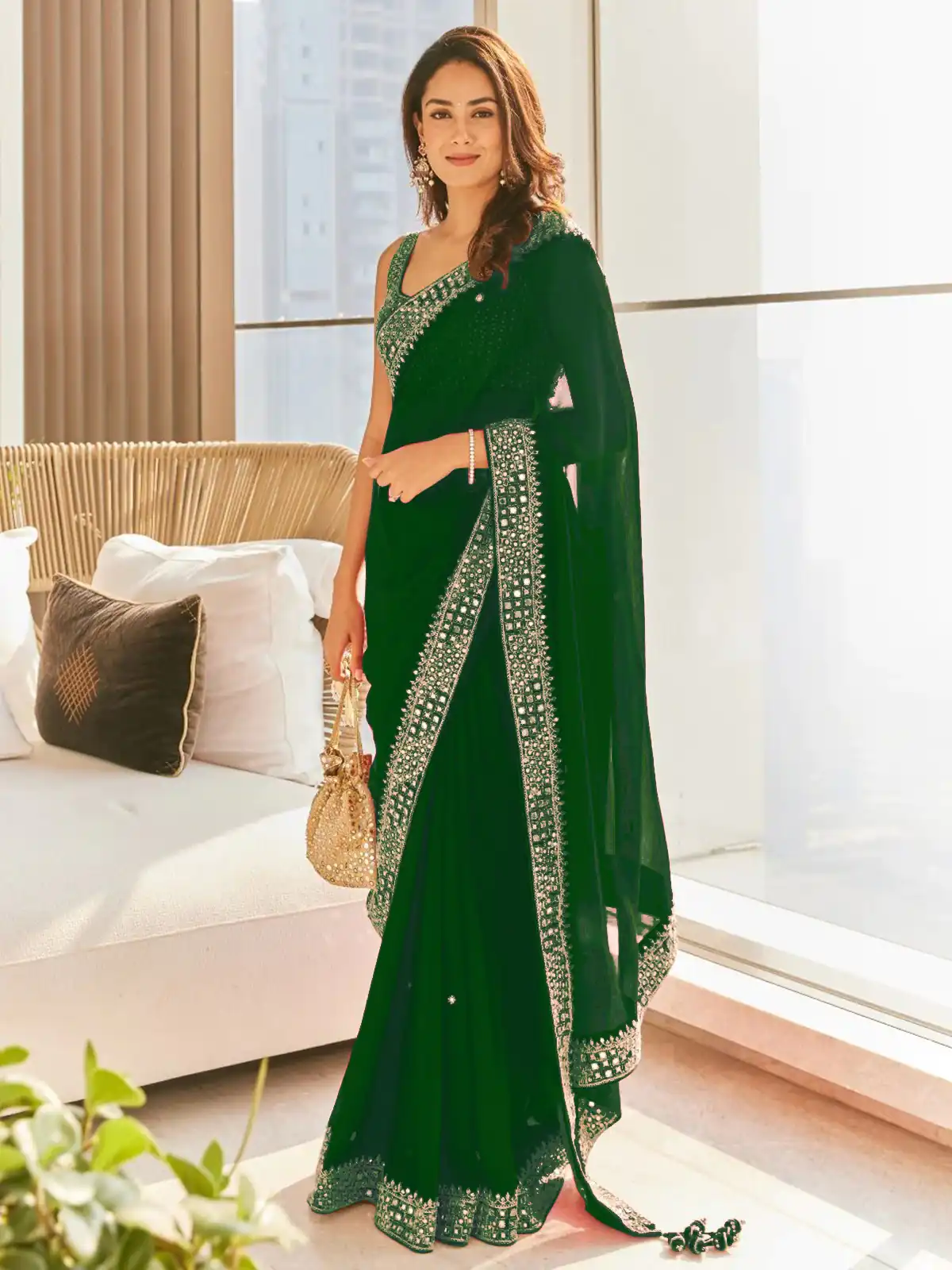 DS BT 381 Green Color Georgette Dori Thread Sequence Work Saree Wedding, Party, Festive, Events Expected Delivery 4-6 Working Days @ 1699/- | Designer Sarees, Sarees, Bollywood Sarees, Creative Sarees, Embroidered Sarees, Ethnic Saree, Modern Digital sarees, Party Wear Sarees
