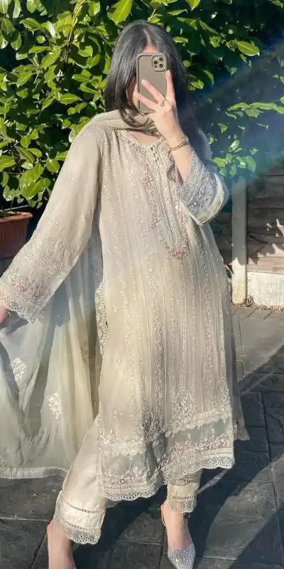 LG 1842 Light Grey Color Georgette Sequence Embroidery Salwar Suit Casual, Wedding, Festive, Events Expected Delivery 4-6 Working Days @2049/- | Jump Suits, Salwar suit, Casual Suits, Creative suits, Designer Suits, Palazzo Suits, Party Wear Suits, Patiala Suits, Straight Suits