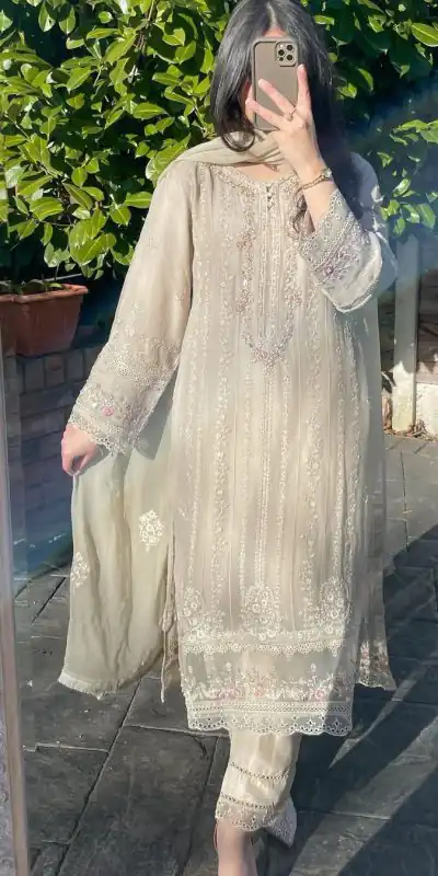 LG 1842 Light Grey Color Georgette Sequence Embroidery Salwar Suit Casual, Wedding, Festive, Events Expected Delivery 4-6 Working Days @2049/- | Jump Suits, Salwar suit, Casual Suits, Creative suits, Designer Suits, Palazzo Suits, Party Wear Suits, Patiala Suits, Straight Suits