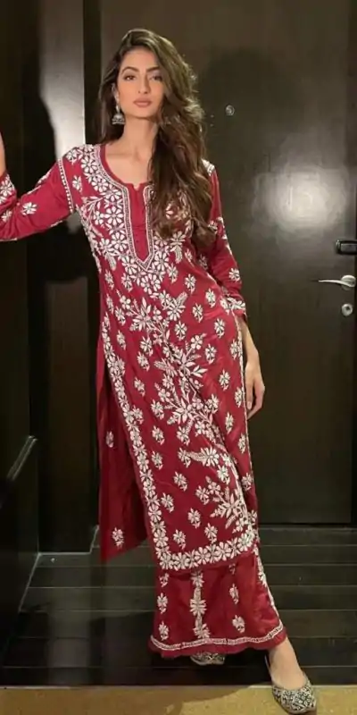 MF 461 Red Color Georgette Thread Embroidered Salwar Suit Wedding, Party, Festive, Events Etc. Expected 4-6 Working Days @1599/- | Jump Suits, Salwar suit, Casual Suits, Creative suits, Designer Suits, Palazzo Suits, Party Wear Suits, Patiala Suits, Straight Suits