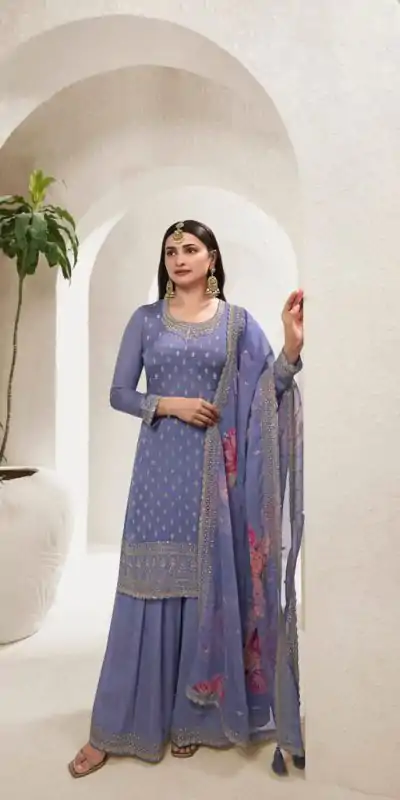 DS 67833 Violet color Viscose Chinon Embroidered Sequence Salwar Suit Casual, Wedding, Party, Festive, Events . Expected Delivery  4-6 Working Days @2849/- | Salwar suit, Casual Suits, Creative suits, Designer Suits, Palazzo Suits, Party Wear Suits, Patiala Suits, Straight Suits