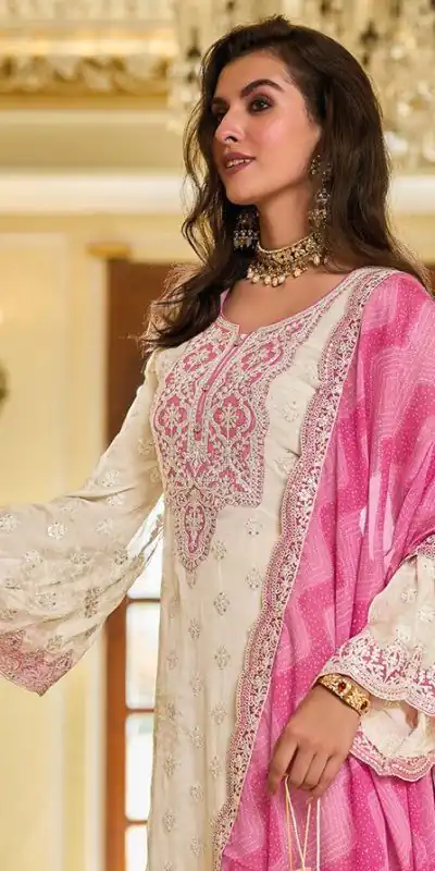 KF 1637 White Georgette Chine Sequins Work Salwar Suit Wedding, Party, Festive, Events Etc.  Expected Delivery 4-6 Working Days @2099/-Only | Salwar suit, Casual Suits, Creative suits, Designer Suits, Palazzo Suits, Party Wear Suits, Straight Suits