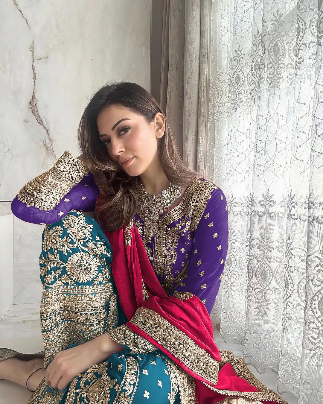 SSR 447 Violet Color Georgette Embroidery Salwar Suit Wedding, Party, Festive, Events Expected Delivery 4-6 Working Days @ 2249/- Only | Casual Suits, Salwar suit, Creative suits, Designer Suits, Party Wear Suits, Straight Suits