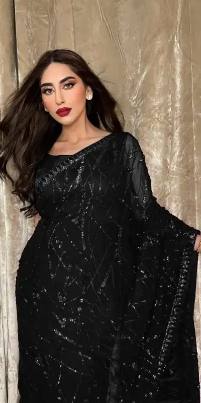 JR 615 Black Color Georgette Embroidery Sequence Piping Saree Casual, Wedding, Festive, Events Expected Delivery  4-6 Working Days @1799/- | Designer Sarees, Sarees, Bollywood Sarees, Creative Sarees, Embroidered Sarees, Ethnic Saree, Modern Digital sarees, Party Wear Sarees