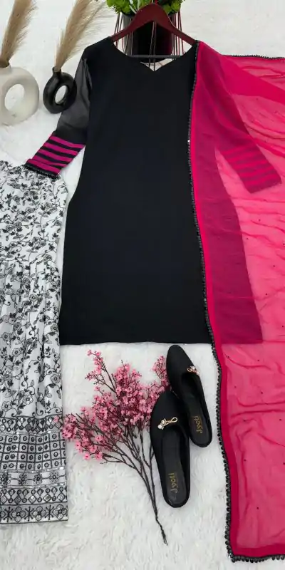  ZSR 3068 Black Color Georgette Embroidery Sequence Salwar Suit Casual, Wedding, Festive, Events Expected Delivery 4-6 Working Days @2099/- | Jump Suits, Salwar suit, Casual Suits, Creative suits, Designer Suits, Palazzo Suits, Party Wear Suits, Patiala Suits, Straight Suits