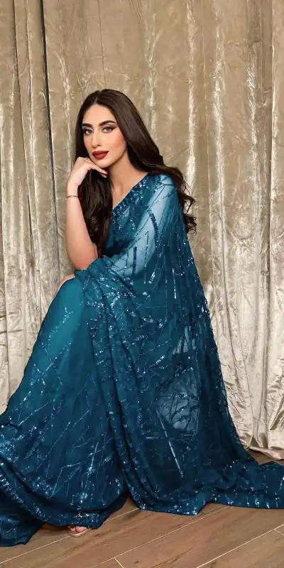 JR 615 Blue Color Georgette Embroidery Sequence Piping Saree Casual, Wedding, Festive, Events Expected Delivery  4-6 Working Days @1799/- | Designer Sarees, Sarees, Bollywood Sarees, Creative Sarees, Embroidered Sarees, Ethnic Saree, Modern Digital sarees, Party Wear Sarees